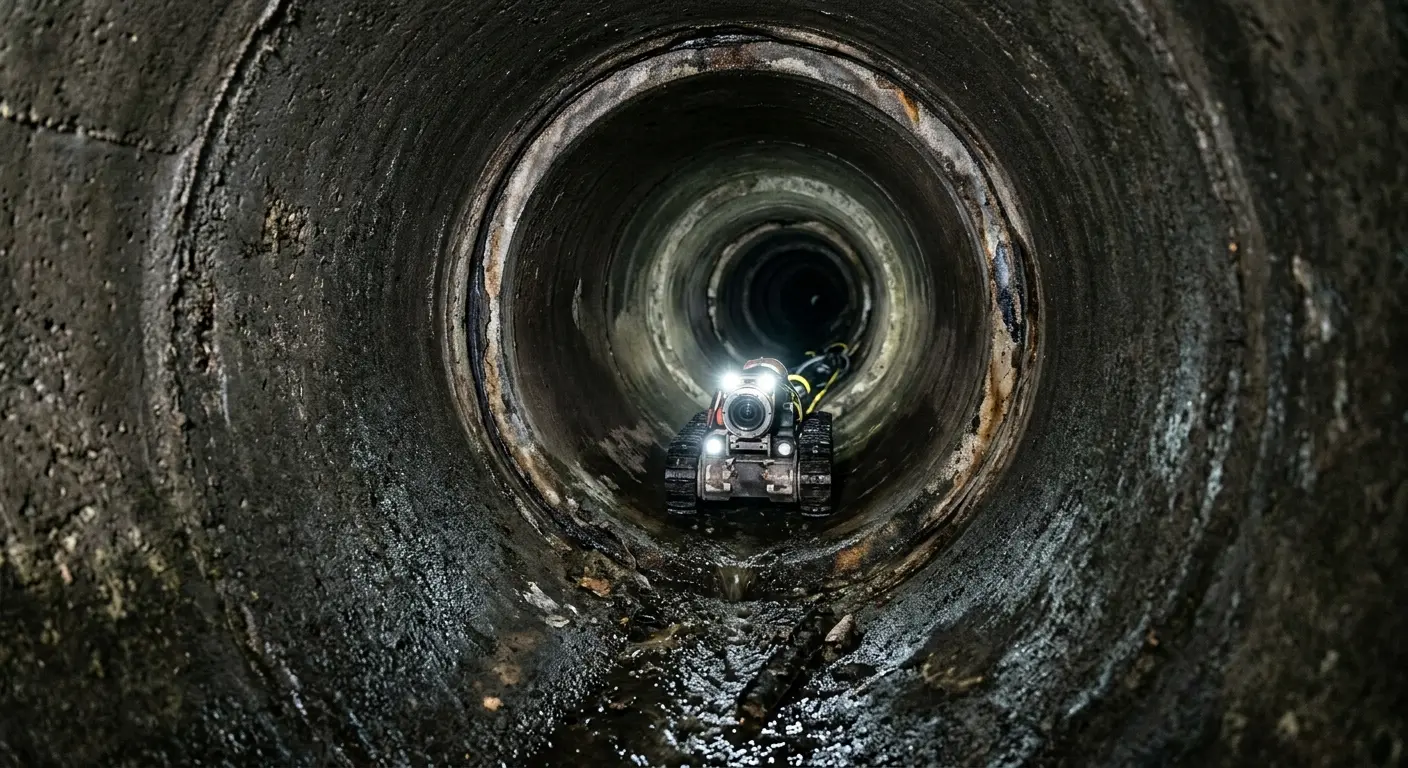 Robotic sewer camera inspecting pipe interior for Drain Snake Service in Duvall